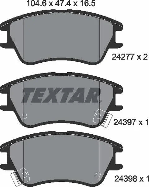 Textar Brake Pads Full Set Of 4 Front 2427701 - image 5
