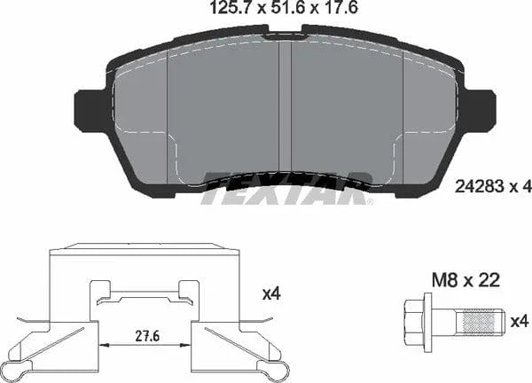 Textar Brake Pads Full Set Of 4 Front 2428302 - image 5