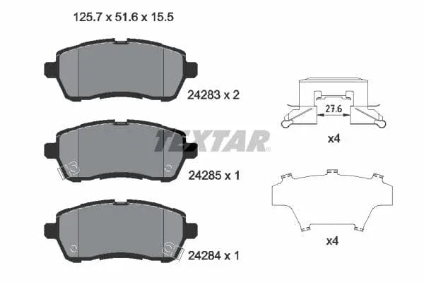 Textar Brake Pads Full Set Of 4 Front 2428303 - image 4