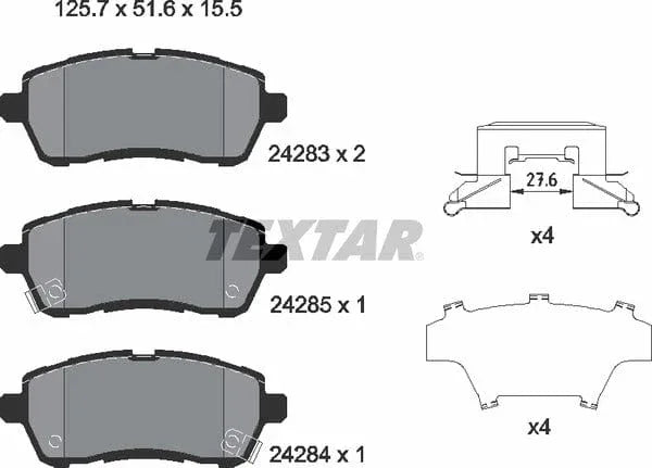 Textar Brake Pads Full Set Of 4 Front 2428303 - image 5