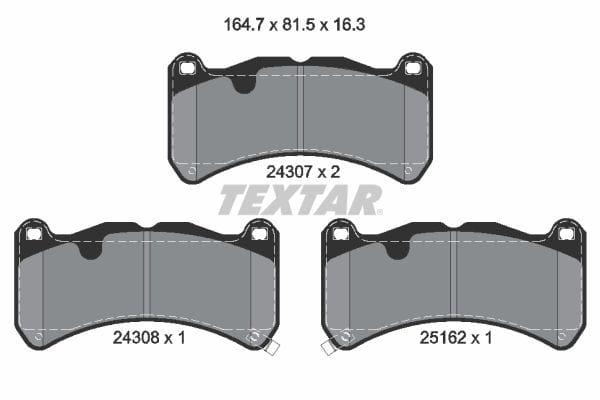 Textar Brake Pads Full Set Of 4 Front 2430701 - image 4