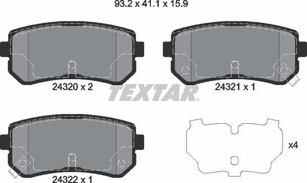 Textar Brake Pads Set Brake Pads Full Set Of 4 Rear 2432001 - image 5