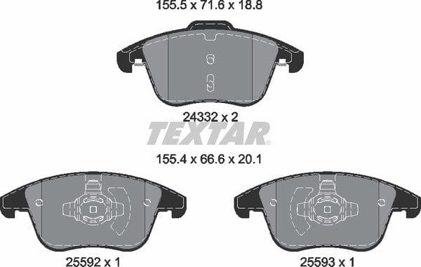 Textar Brake Pads Full Set Of 4 Front 2433205 - image 5