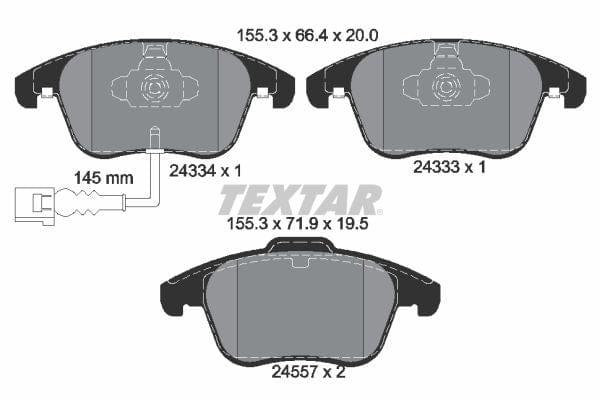Textar Brake Pads Full Set Of 4 Front 2433401 - image 4