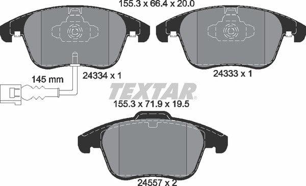 Textar Brake Pads Full Set Of 4 Front 2433401 - image 5
