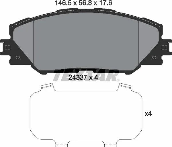 Textar Brake Pads Full Set Of 4 Front 2433701 - image 5