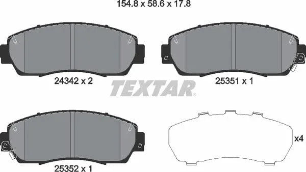 Textar Brake Pads Full Set Of 4 Front 2434201 - image 5