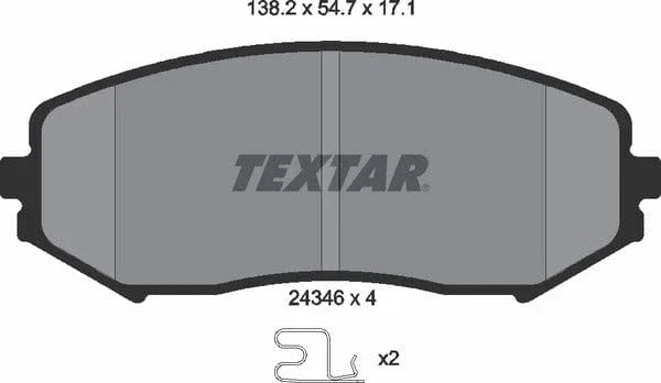 Textar Brake Pads Full Set Of 4 Front 2434601 - image 5