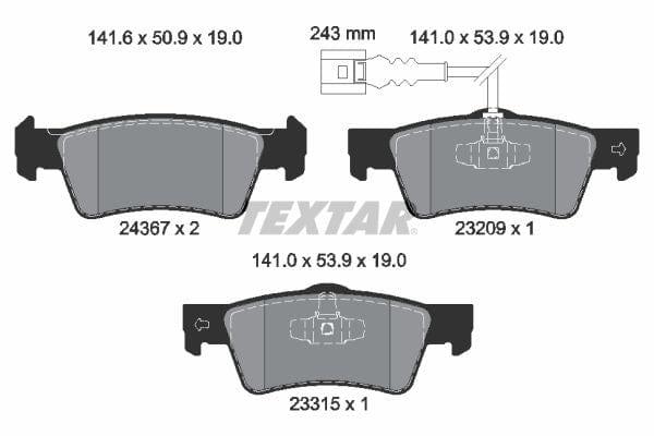 Textar Brake Pads Set Brake Pads Full Set Of 4 Rear 2436704 - image 4