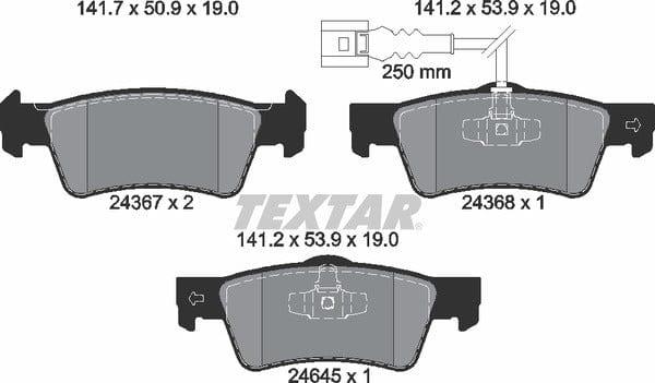 Textar Brake Pads Set Brake Pads Full Set Of 4 Rear 2436704 - image 5
