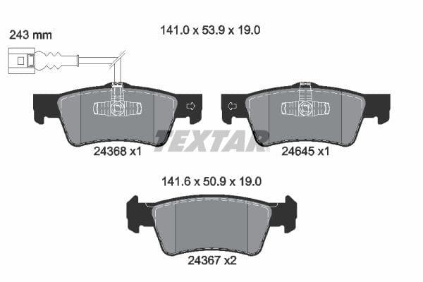 Textar Brake Pads Set Brake Pads Full Set Of 4 Rear 2436801 - image 4