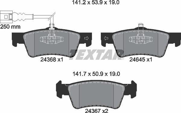 Textar Brake Pads Set Brake Pads Full Set Of 4 Rear 2436801 - image 5