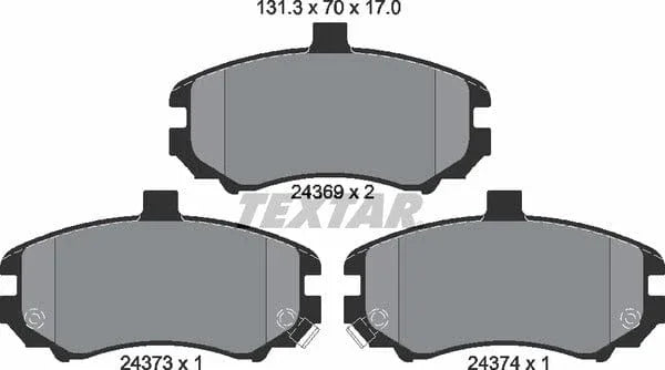 Textar Brake Pads Full Set Of 4 Front 2436901 - image 5