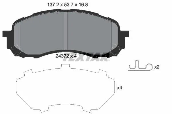Textar Brake Pads Full Set Of 4 Front 2437201 - image 4