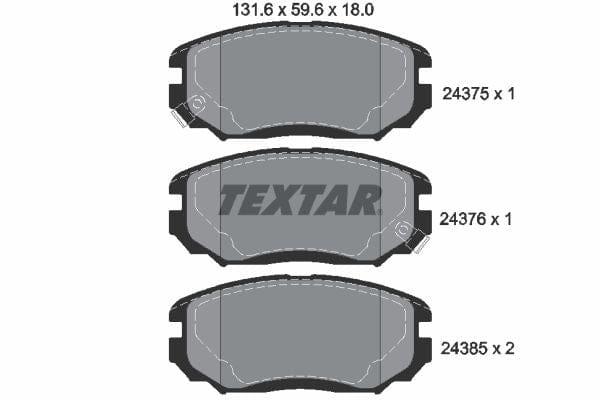 Textar Brake Pads Full Set Of 4 Front 2437501 - image 4