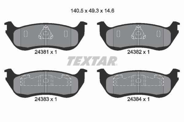 Textar Brake Pads Set Brake Pads Full Set Of 4 Rear 2438101 - image 4