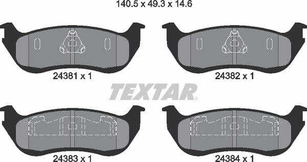 Textar Brake Pads Set Brake Pads Full Set Of 4 Rear 2438101 - image 5