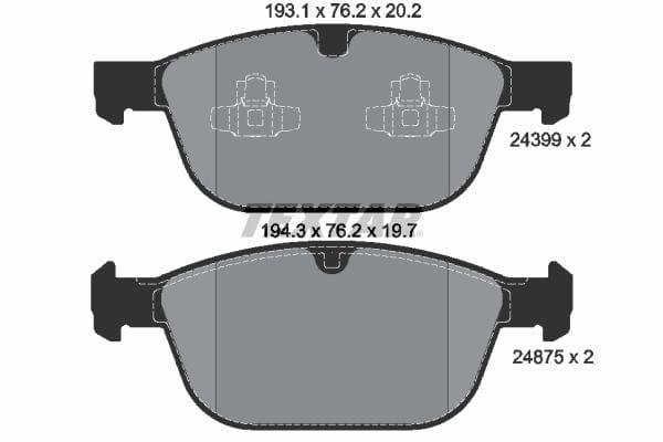 Textar Brake Pads Full Set Of 4 Front 2439901 - image 4