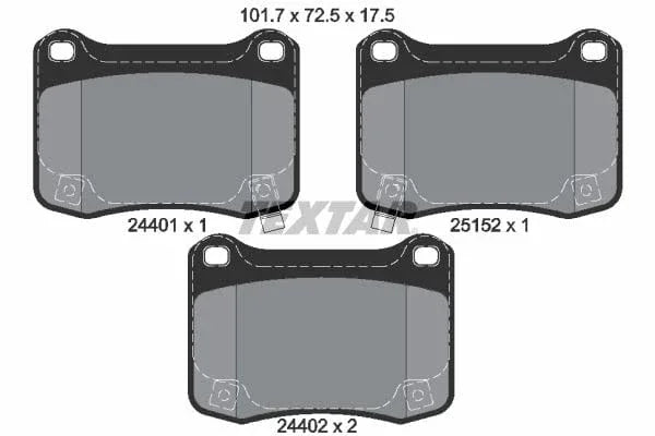 Textar Brake Pads Set Brake Pads Full Set Of 4 Rear 2440101 - image 4