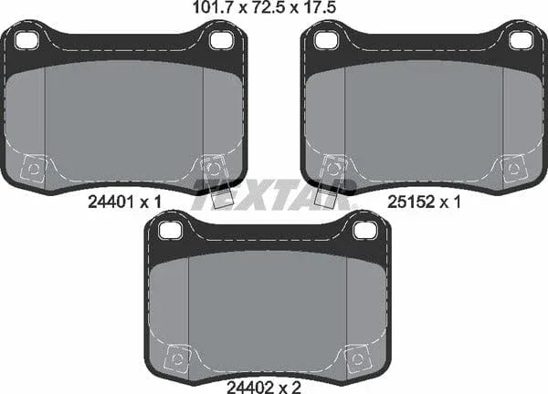 Textar Brake Pads Set Brake Pads Full Set Of 4 Rear 2440101 - image 5
