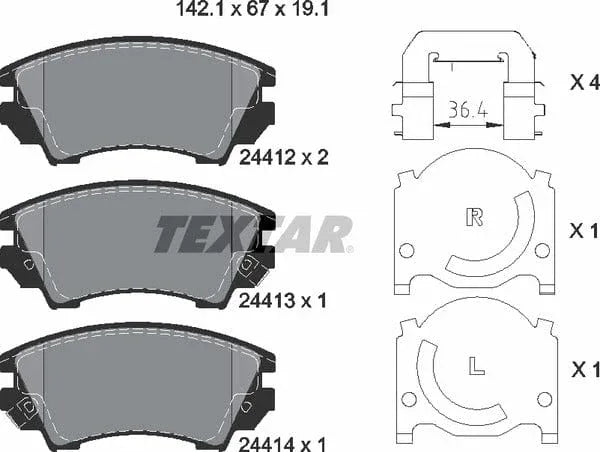 Textar Brake Pads Full Set Of 4 Front 2441201 - image 5