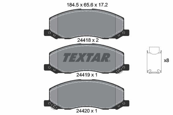 Textar Brake Pads Full Set Of 4 Front 2441801 - image 4