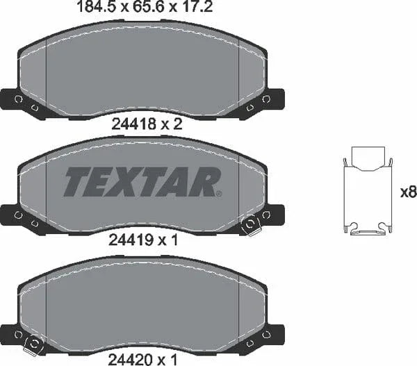 Textar Brake Pads Full Set Of 4 Front 2441801 - image 5
