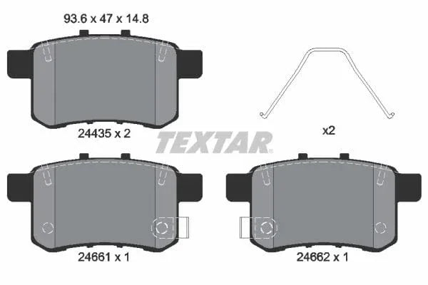 Textar Brake Pads Set Brake Pads Full Set Of 4 Rear 2443501 - image 4