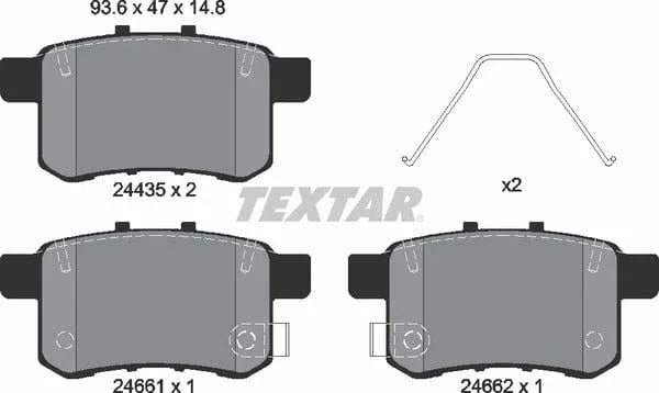 Textar Brake Pads Set Brake Pads Full Set Of 4 Rear 2443501 - image 5