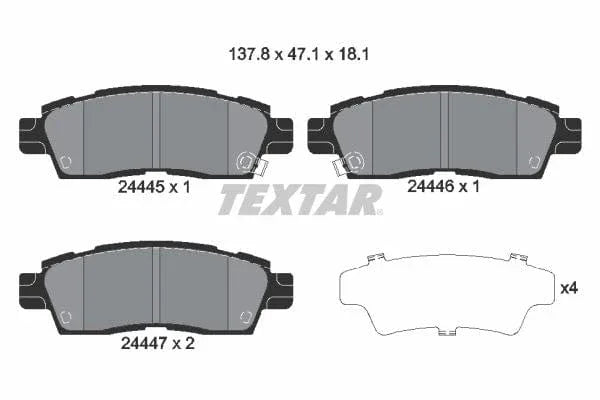 Textar Brake Pads Set Brake Pads Full Set Of 4 Rear 2444501 - image 4