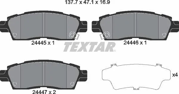 Textar Brake Pads Set Brake Pads Full Set Of 4 Rear 2444501 - image 5