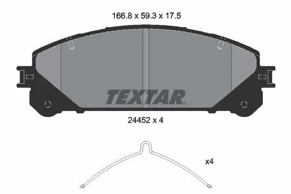 Textar Brake Pads Full Set Of 4 Front 2445201 - image 4