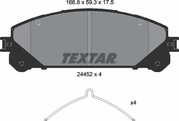 Textar Brake Pads Full Set Of 4 Front 2445201 - image 5