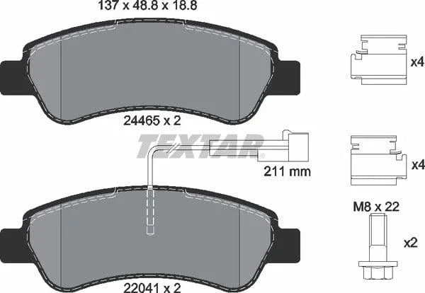 Textar Brake Pads Full Set Of 4 Rear With Brake Caliper Screws With Accessories 2446503 - image 5