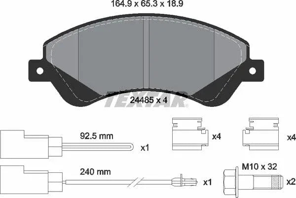 Textar Brake Pads Full Set Of 4 Front With Brake Caliper Screws With Accessories 2448501 - image 5