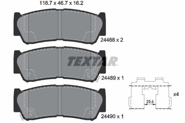 Textar Brake Pads Set Brake Pads Full Set Of 4 Rear 2448801 - image 4