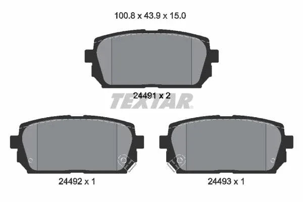 Textar Brake Pads Set Brake Pads Full Set Of 4 Rear 2449101 - image 4