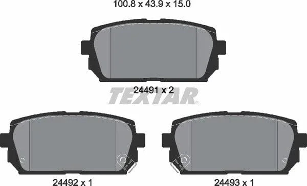Textar Brake Pads Set Brake Pads Full Set Of 4 Rear 2449101 - image 5