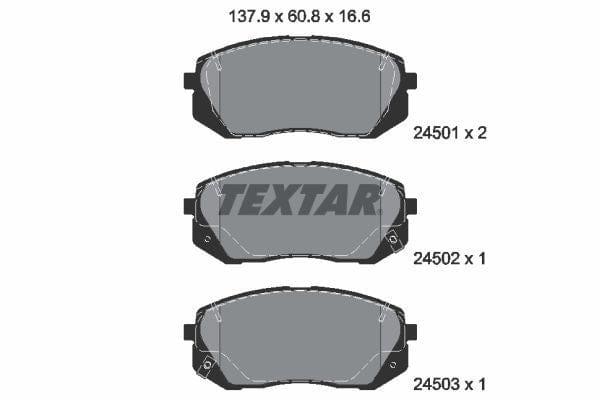 Textar Brake Pads Full Set Of 4 Front 2450101 - image 4