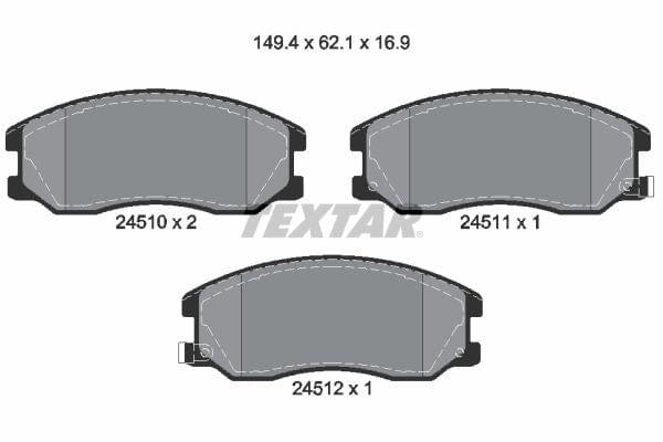 Textar Brake Pads Full Set Of 4 Front 2451001 - image 4