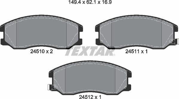 Textar Brake Pads Full Set Of 4 Front 2451001 - image 5