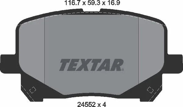 Textar Brake Pads Full Set Of 4 Front 2452201 - image 5