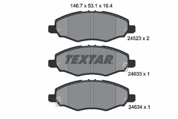 Textar Brake Pads Full Set Of 4 Front 2452301 - image 4