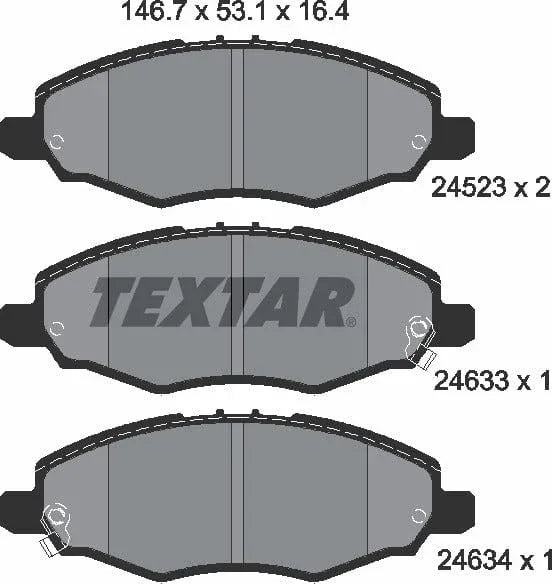 Textar Brake Pads Full Set Of 4 Front 2452301 - image 5