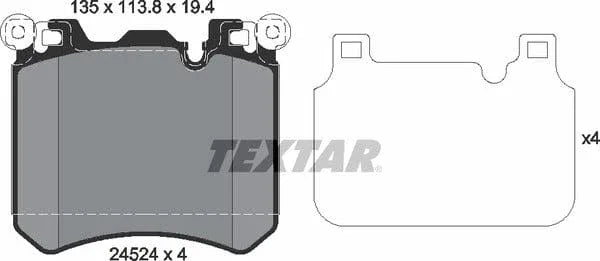 Textar Brake Pads Full Set Of 4 Front With Counterweights 2452401 - image 5