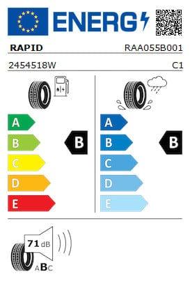 Rapid P609 245/45 R18 100W XL Tyre Summer EU Label B/B 71dB Set of 2 - image 3