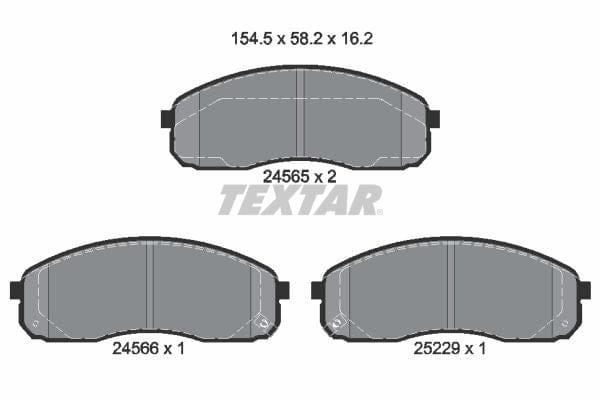 Textar Brake Pads Full Set Of 4 Front 2456501 - image 4