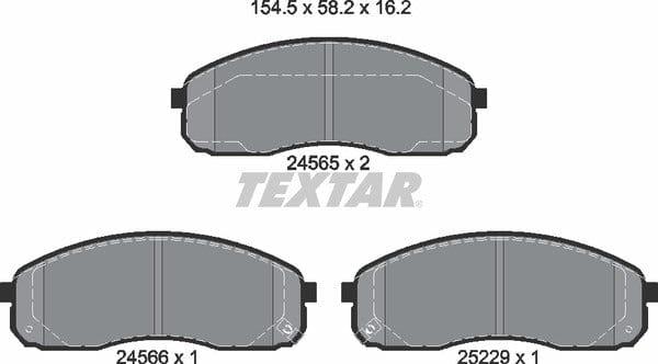 Textar Brake Pads Full Set Of 4 Front 2456501 - image 5