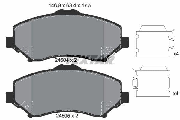 Textar Brake Pads Full Set Of 4 Front 2460402 - image 4