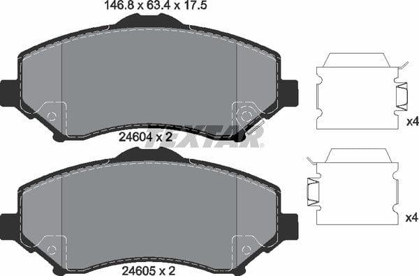 Textar Brake Pads Full Set Of 4 Front 2460402 - image 5